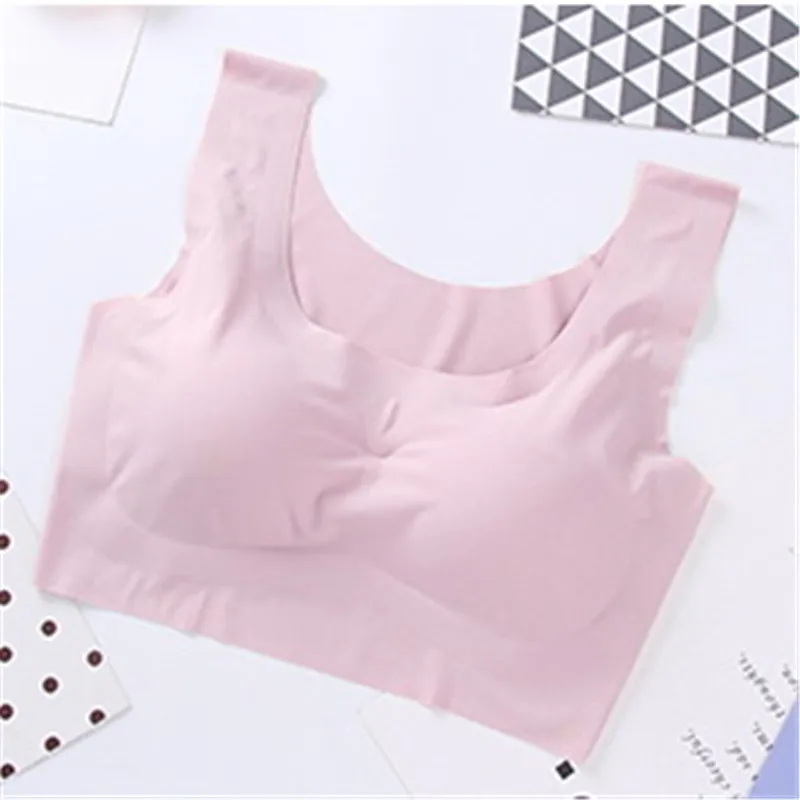 2019New Design Wholesale Comfortable Daily Seamless Common Sports Yoga Bra Plain Wirefree Ice Silk  Sleep Bra for Woman