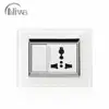 118*91mm screw distance 85mm 4mm thickness glass modular changeable one switched multi socket 3 pin universal 13a socket