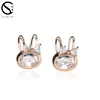 Wholesale Lovely rabbit AAA zircon study earrings