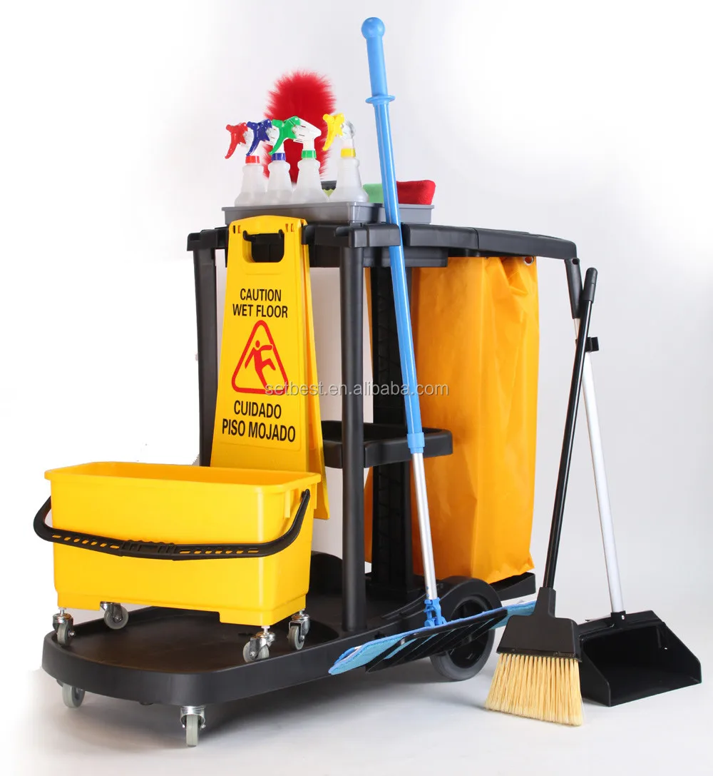 Cleaning Supplies,Commercial cleaning equipment with cart