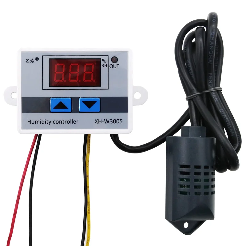 XH-W3005 Dijital nem kontrol aleti Higrometre Anahtarı 0 ~ 99% RH Higrostat Nem sensörü AC 220 V DC 12 V 24 V