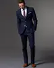 Custom Made Dark Blue Men Suit Tailor Made Suit Bespoke Men Wedding Suit Slim Fit Groom Tuxedos For Men