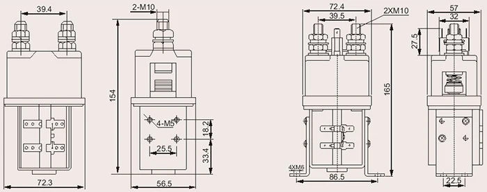 1P 1NO 12V 24V 36V 48V 100A 125A 150A 200A 300A 400A 500A 800A SW150 SW200 SW300 SW400 SW500 SW800 Electric Vehicle DC Contactor