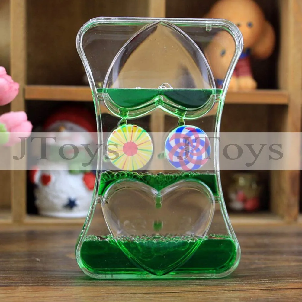 Sensory Heart Liquid Motion Bubble Timer Keychain Liquid Timer Sensory