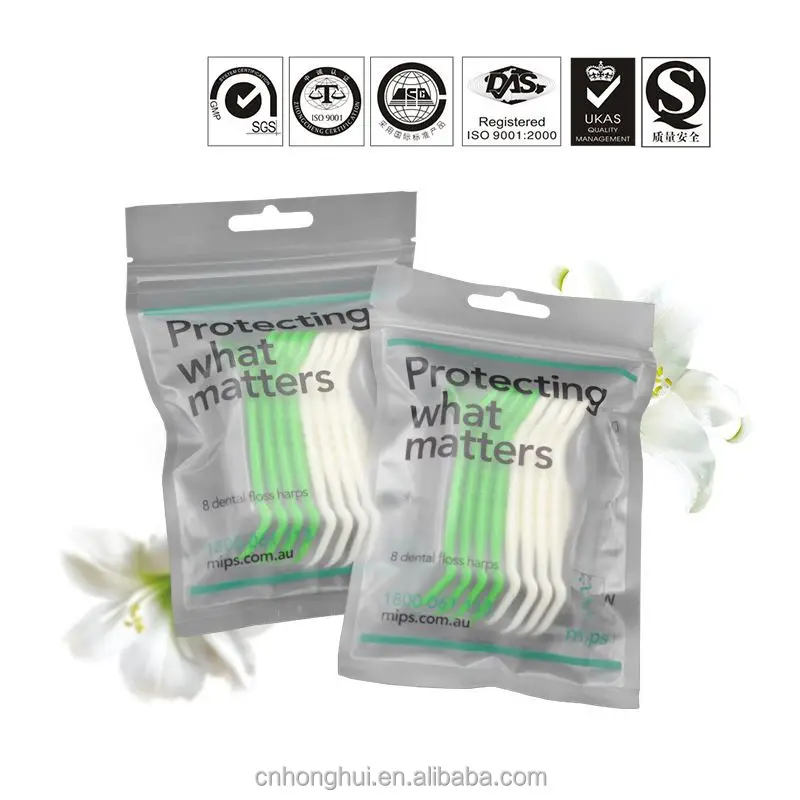 Bulk Toothpick Colored Abrasive Dental Floss Pick Individually Wrapped
