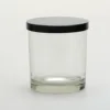 Best selling Customs Candle Jar Glass holder Frosted black white EMPTY Glass Candle Jar With metal Lid for candle making