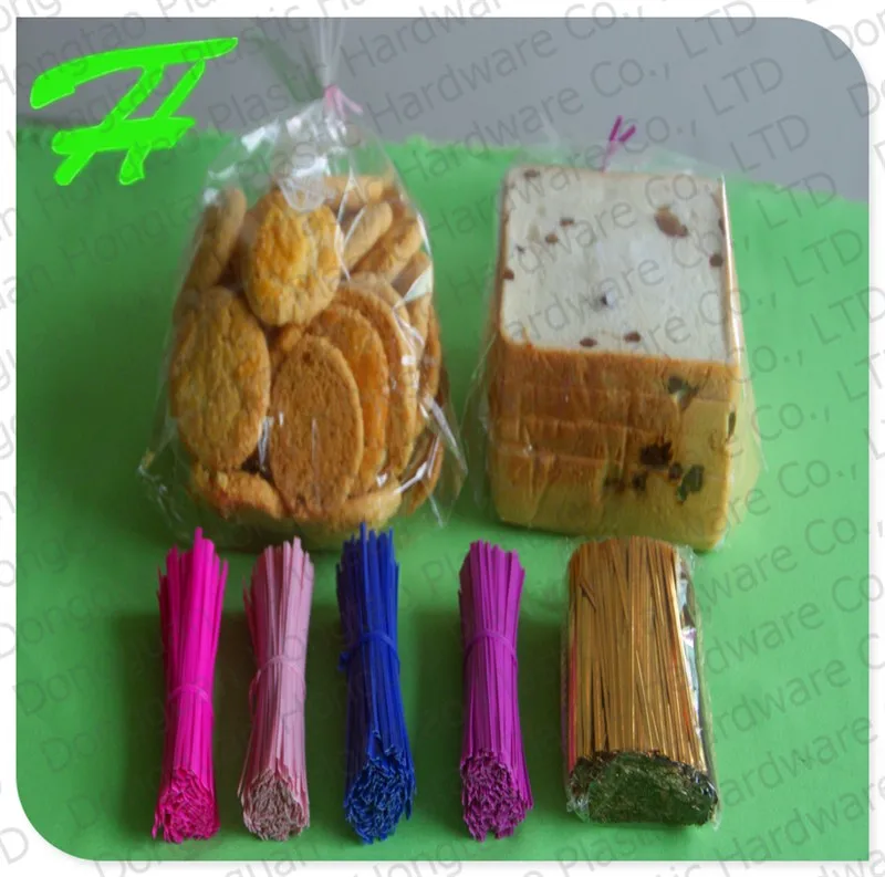 Golden Precut Plastic Decorative Twist Tie For Bread/gift Packing