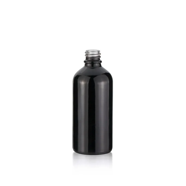 1 2 4 8 16 32 Oz Frosted Matt Black Empty Glass Essential Oil Bottle ...