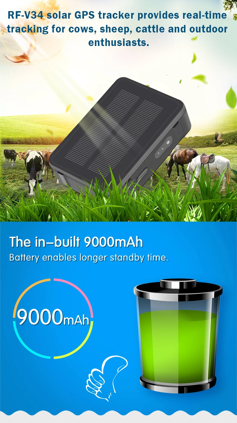 New Products Battery Operated GPS Tracking Pet animal Solar Powered Cow GPS Tracker