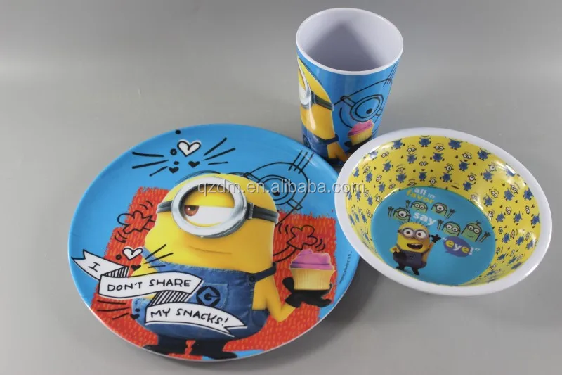 3pcs Melamine Kids dinner set Tableware set