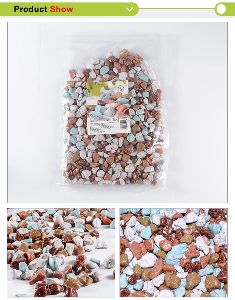 High Quality Pure Couverture Cheap Chocolate Candied Rock Stone Shaped