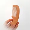 High Quality Natural Wood Wide Tooth Beard Comb Hair Comb with Handle and Laser Logo