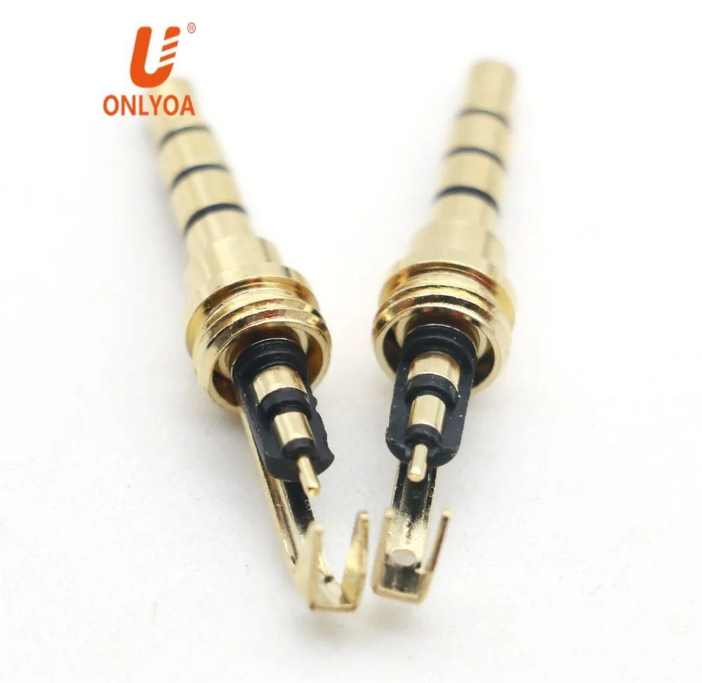 4 Pin 3.5mm Male Gold Plated Waterproof Stereo Speaker Jack Connector