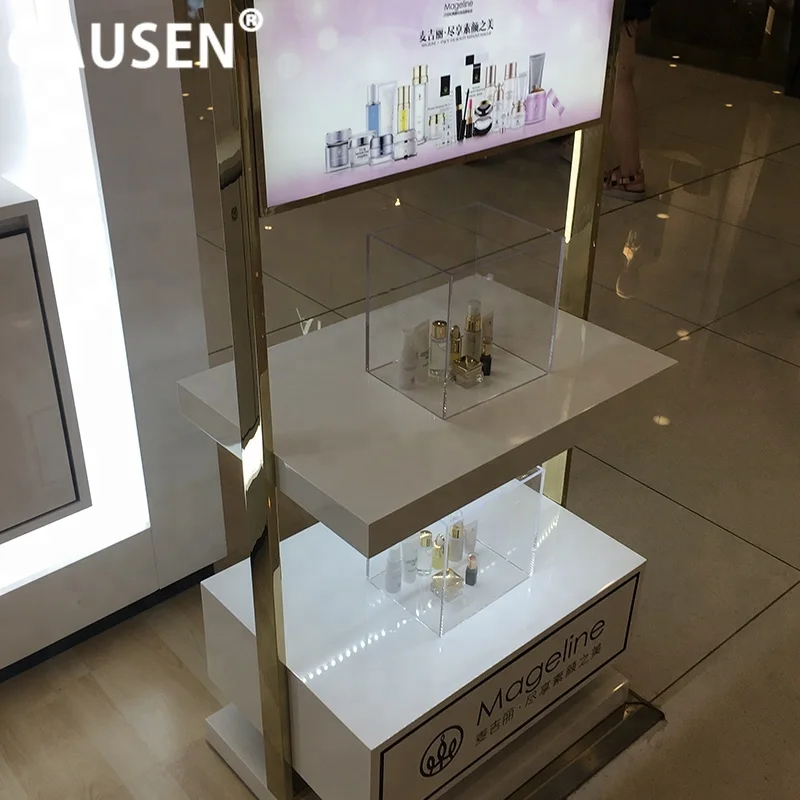 High quality oem cosmetic store makeup counter display cabinet