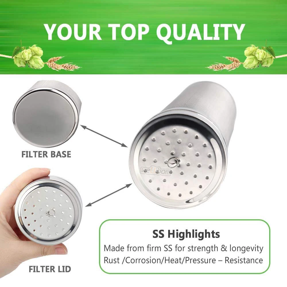show original title Details about   Beer Filter 300 Micron Mesh Home Brewing Stainless Steel Dry Tool New Hop Spider Q7U7 