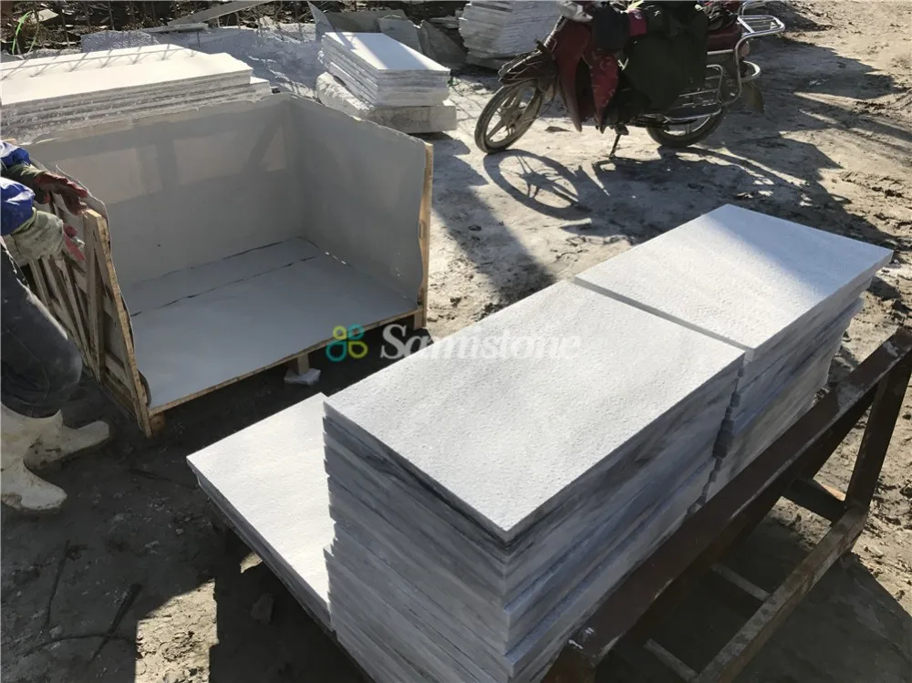 Samistone Bush Hammered Finished Grey Marble Swimming Pool Coping Tiles