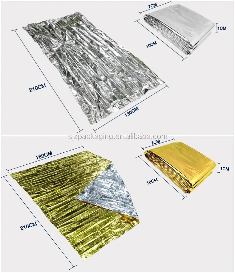 250 De Secours Espace Thermal Mylar Blankets 84x52
