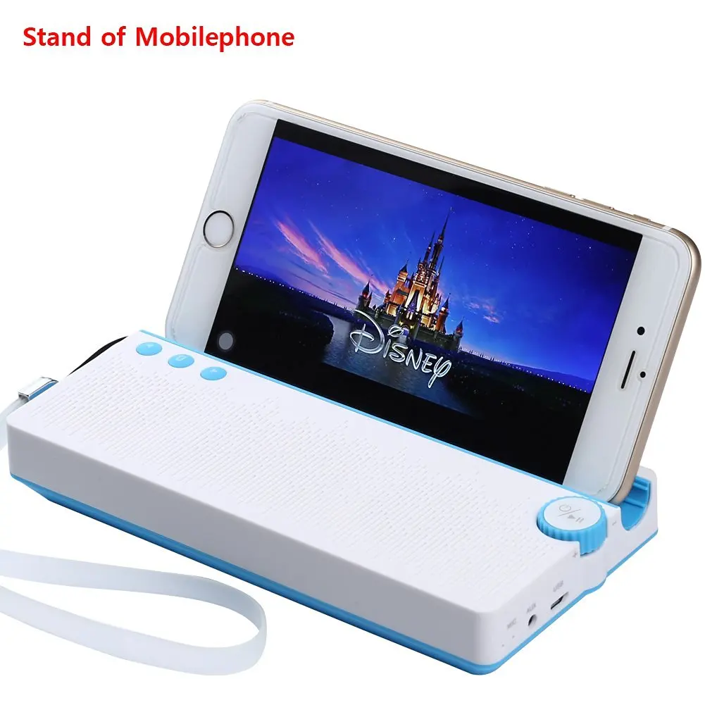 Wireless Phone Speaker,Funkysky Ultra Portable Bluetooth Speaker with Extral 2200 mAh Emergency Power Bank and Phone Stand:Deep Bass 6W+,Louder Volume,Perfect Speaker for Golf,Beach & Home