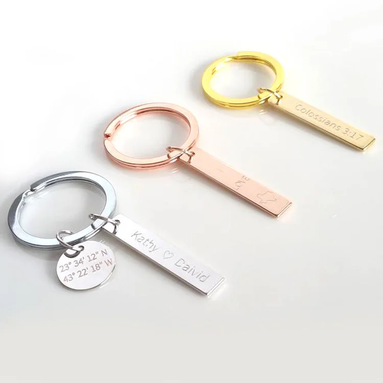 Custom Logo Personalized Name Engraved Keychain - Buy Custom Keychain ...