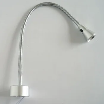 3W hotel wall lamp flexible goose neck led wall mounted light