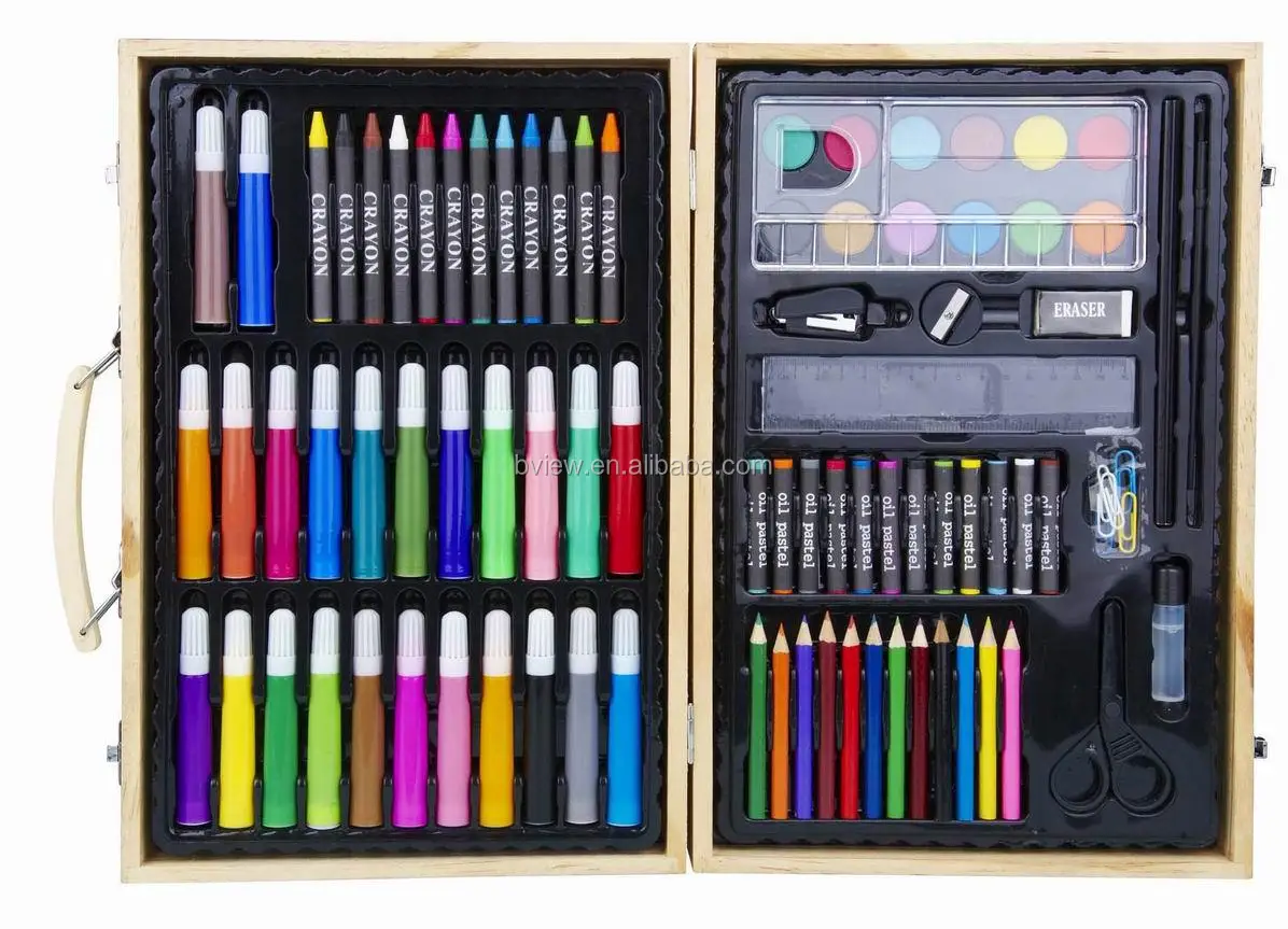 Kids Art Set Drawing Stationery Set In Wooden Box 68pcs Buy Art Set