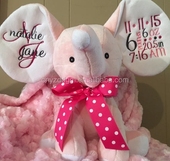 monogrammed stuffed elephant