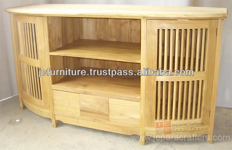 Solid Teak Wood Indoor Furniture Tv Stand Oval Solid Teak Wood Indoor Furniture Tv Stand Oval