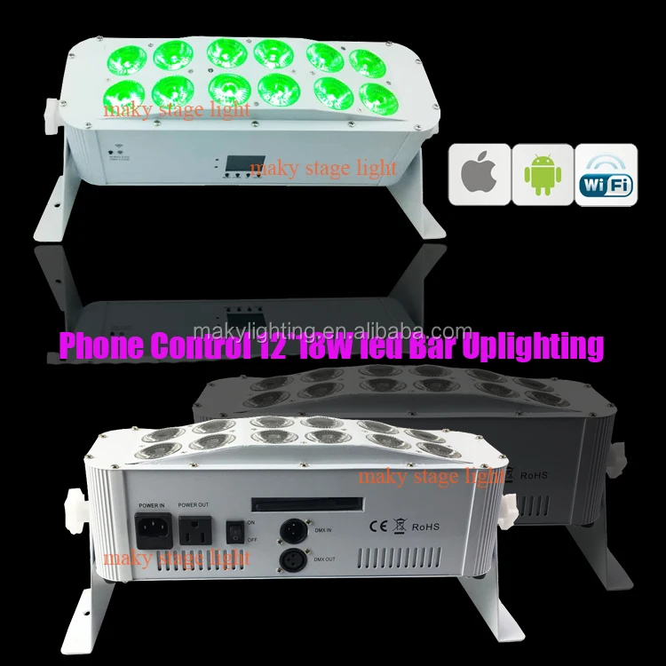 samble Led Wash Light 12x18W RGBWA+UV Wireless Dmx & Battery Led Wall Washer Bar Line Led Uplighting DJ DISCO DMX Stage Effects