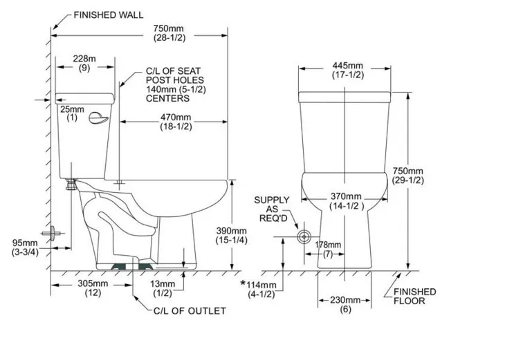 American Standard Upc Dual Flush Elongated Two Piece Toilet Size - Buy ...