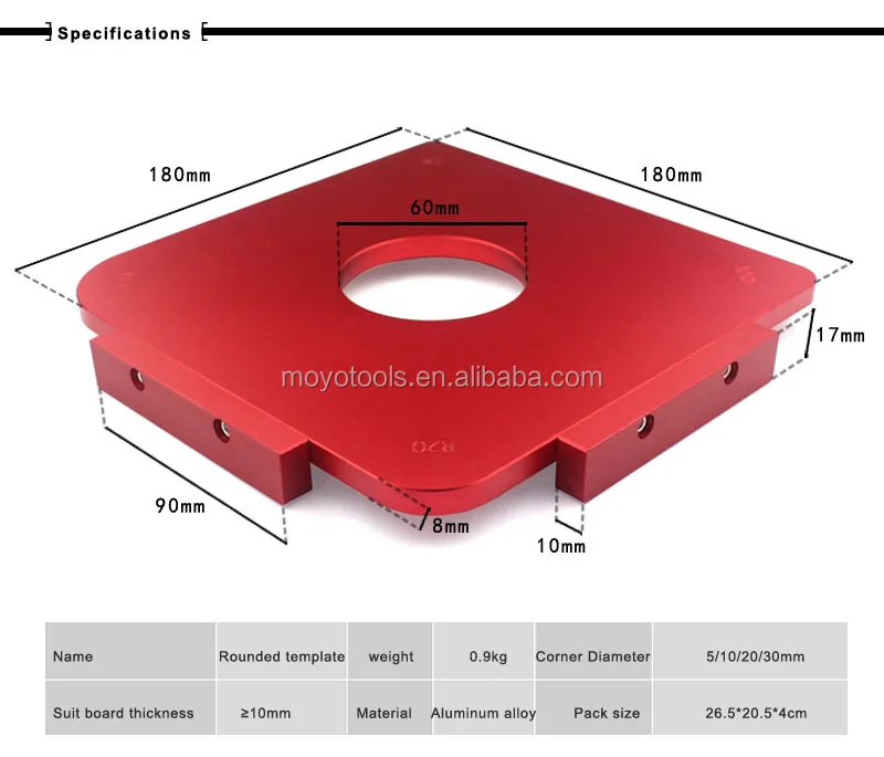 Template Per Fresatrice Per Angoli Arrotondati - Set 4 Pezzi Con Raggi Da R5 A R40 - Foto 10