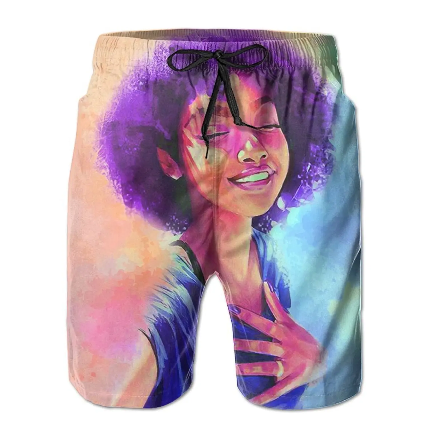 LORVIES Mens Pretty Flamingo Beach Board Shorts Quick Dry Swim Trunk