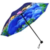 China Factory Supplier Japanese Quality Full Digital Printing Strong Metal Frame 3 Foldable Umbrella
