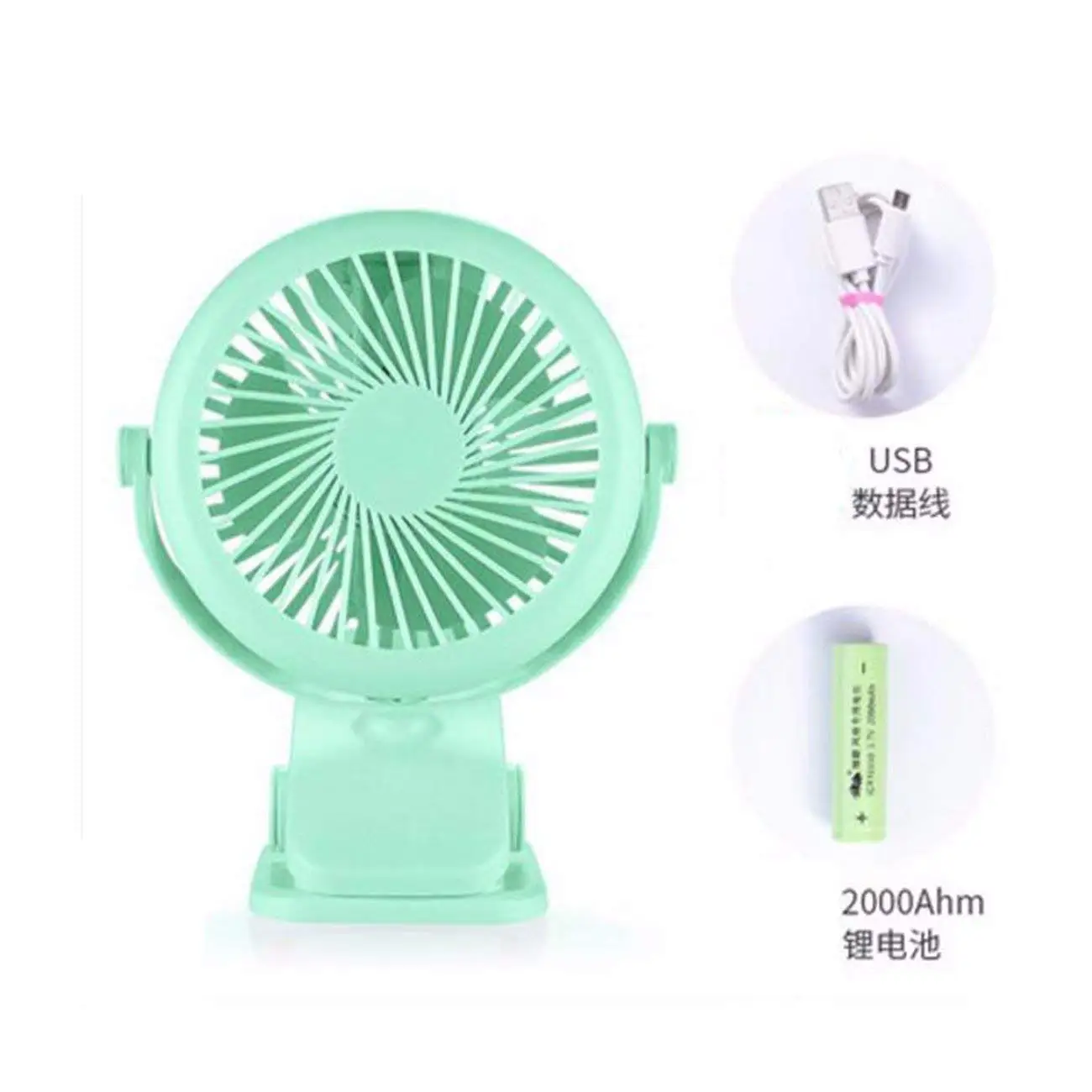 Color : Blue Air Cooler Handheld USB Fan Shaking Head Table Fan Portable Personal Fan Mini Silent Four-Leaf Mini Fan