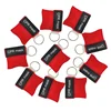 Disposable First Aid Rescue Medical Training CPR Kit Face Shield One Way Valve Breath Barrier Mouth To Mouth CPR Mask Keychain