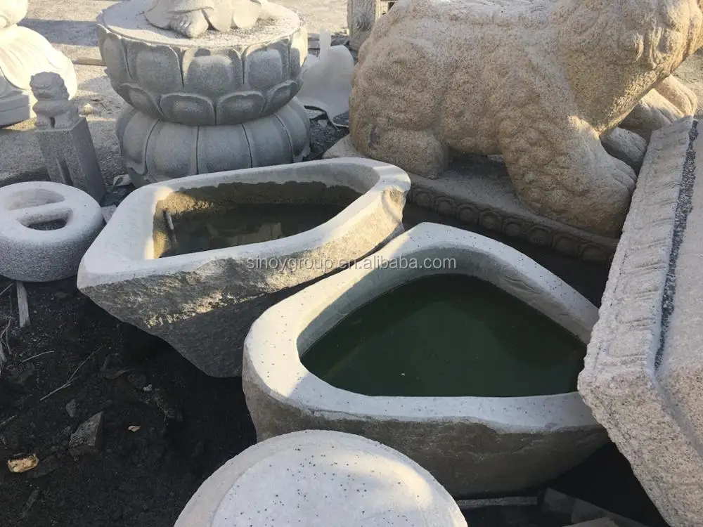 Modern Home Garden Water Troughs,Black Natural Stone Old Stone Water