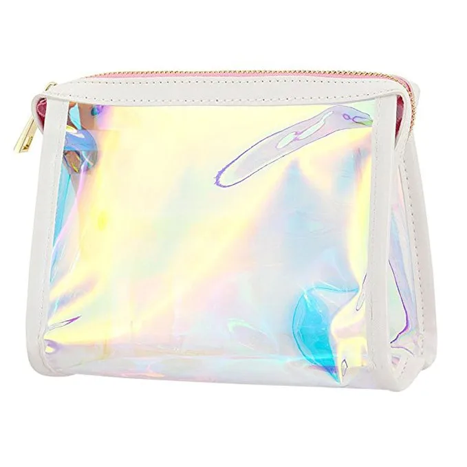 Travel Clear Rainbow Laser Hologram Cosmetic Wash Pouch Pvc Makeup Bag Product On Alibaba