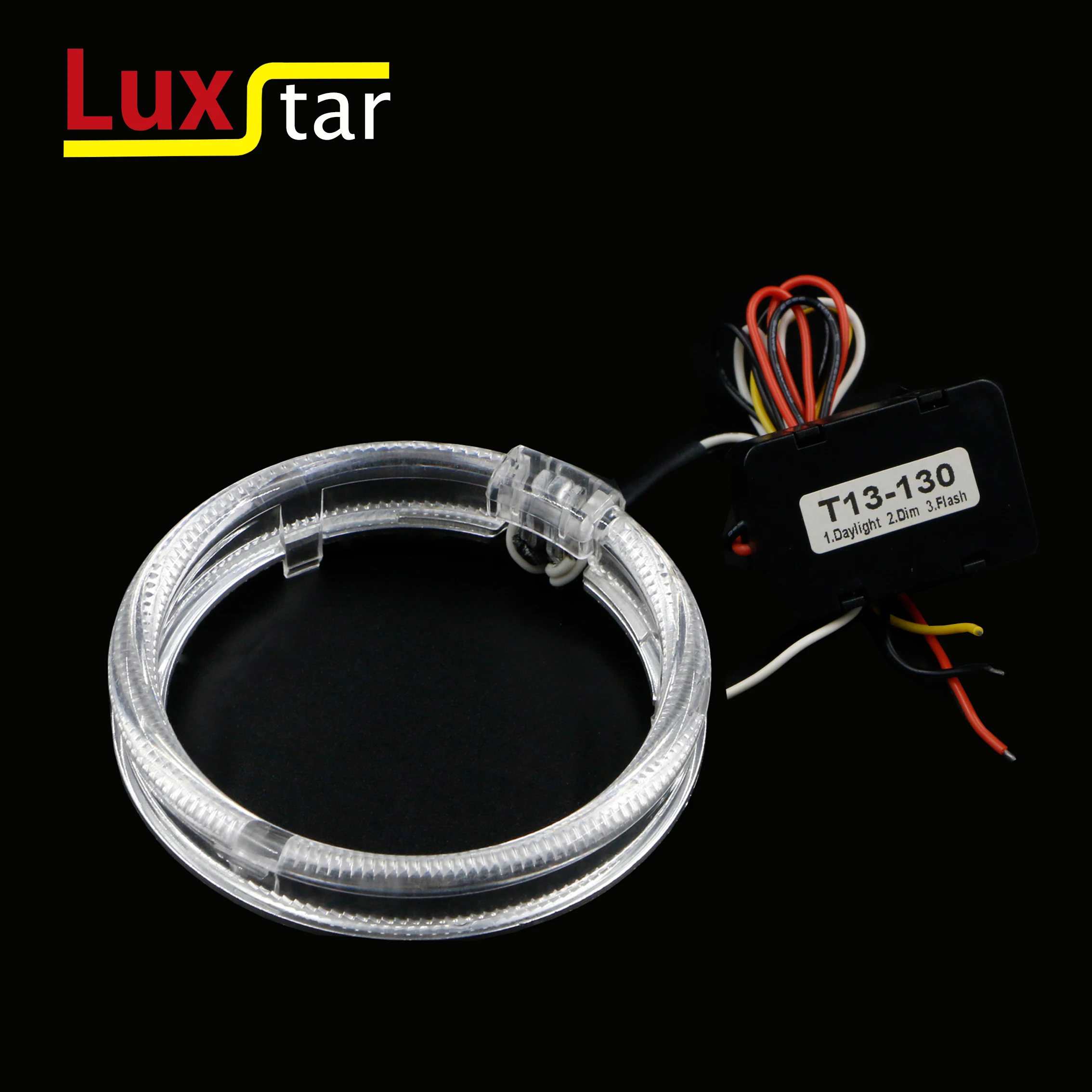 Luxstar Universal Led Halo Ring Full Circle Double color  Led  Angel Eyes for BMW 80 95 105MM white and yellow