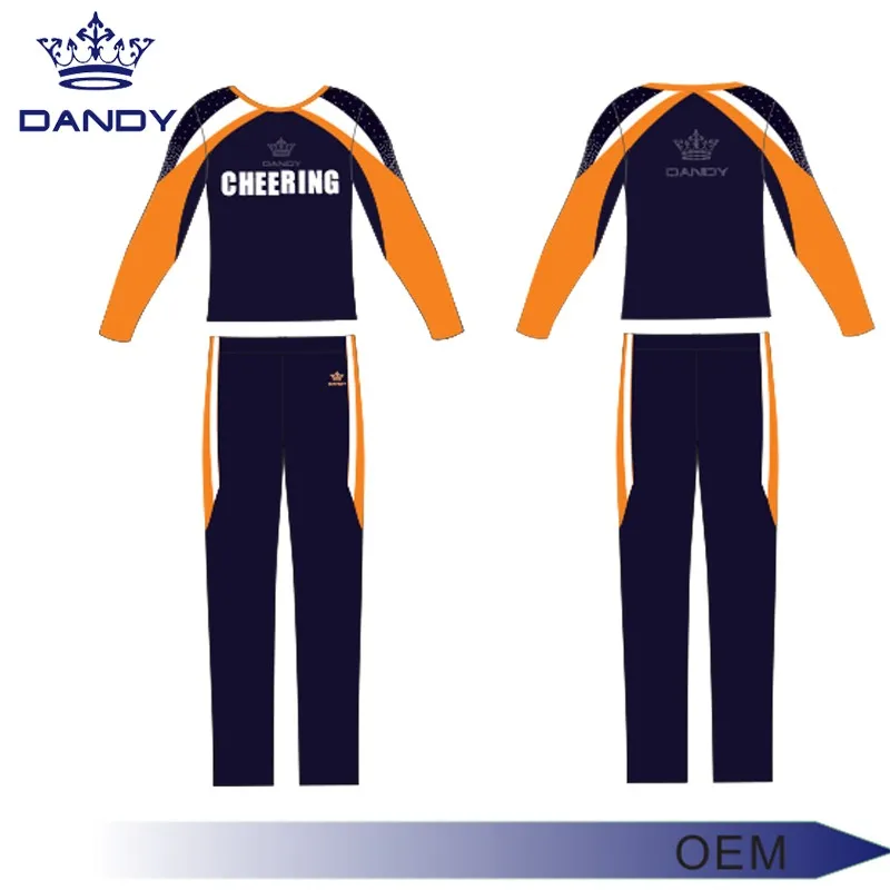 Custom Men's Cheerleading Uniforms Boys Long Sleeve Cheerleading
