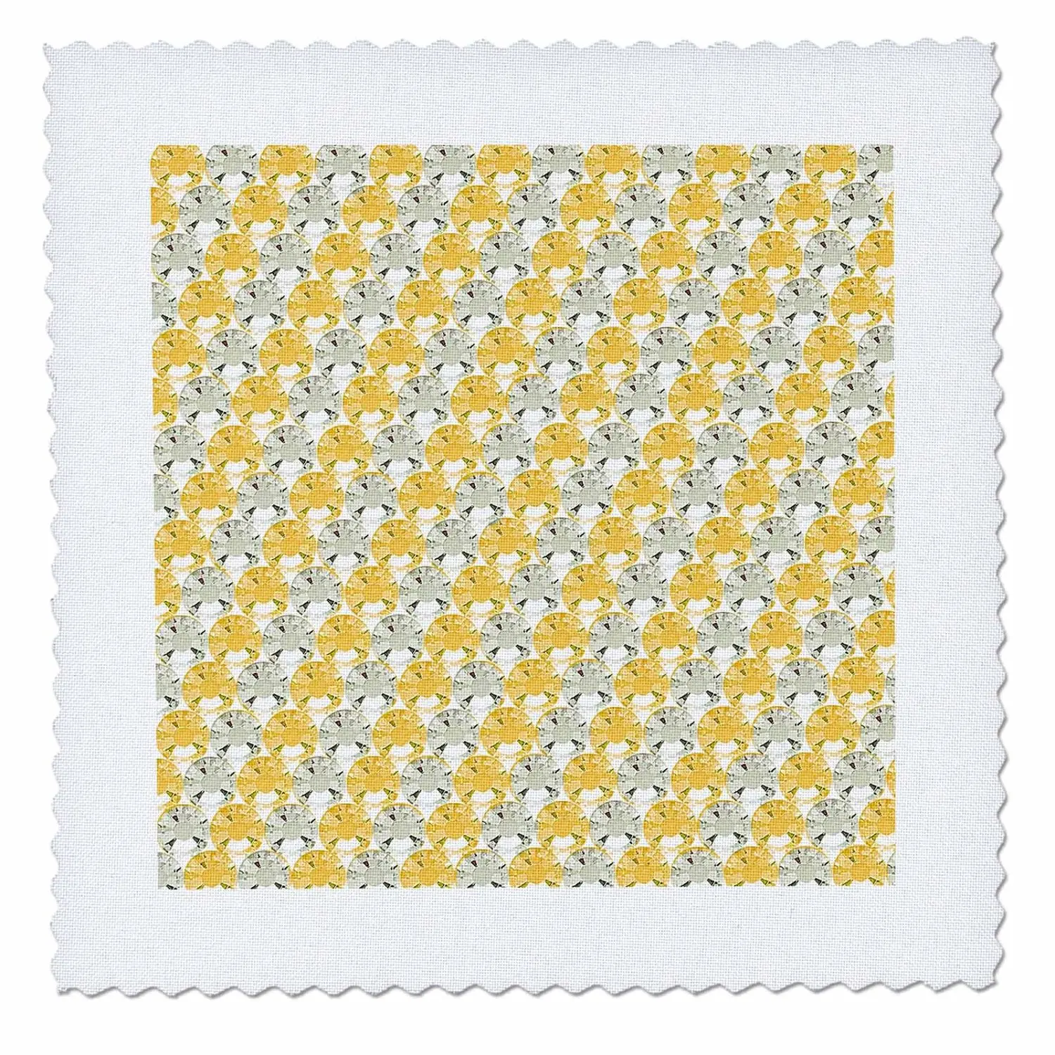 Janna Salak Designs Rhinestone Designs - Image of Clear and Yellow Stripe Rhinestone Gem Print - 25x25 inch quilt square (qs_28528_10)