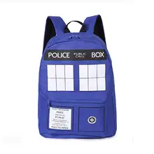 Cosplay Doctor Who Telephone Booth Logo Oxford Fabric Backpack Schoolbag