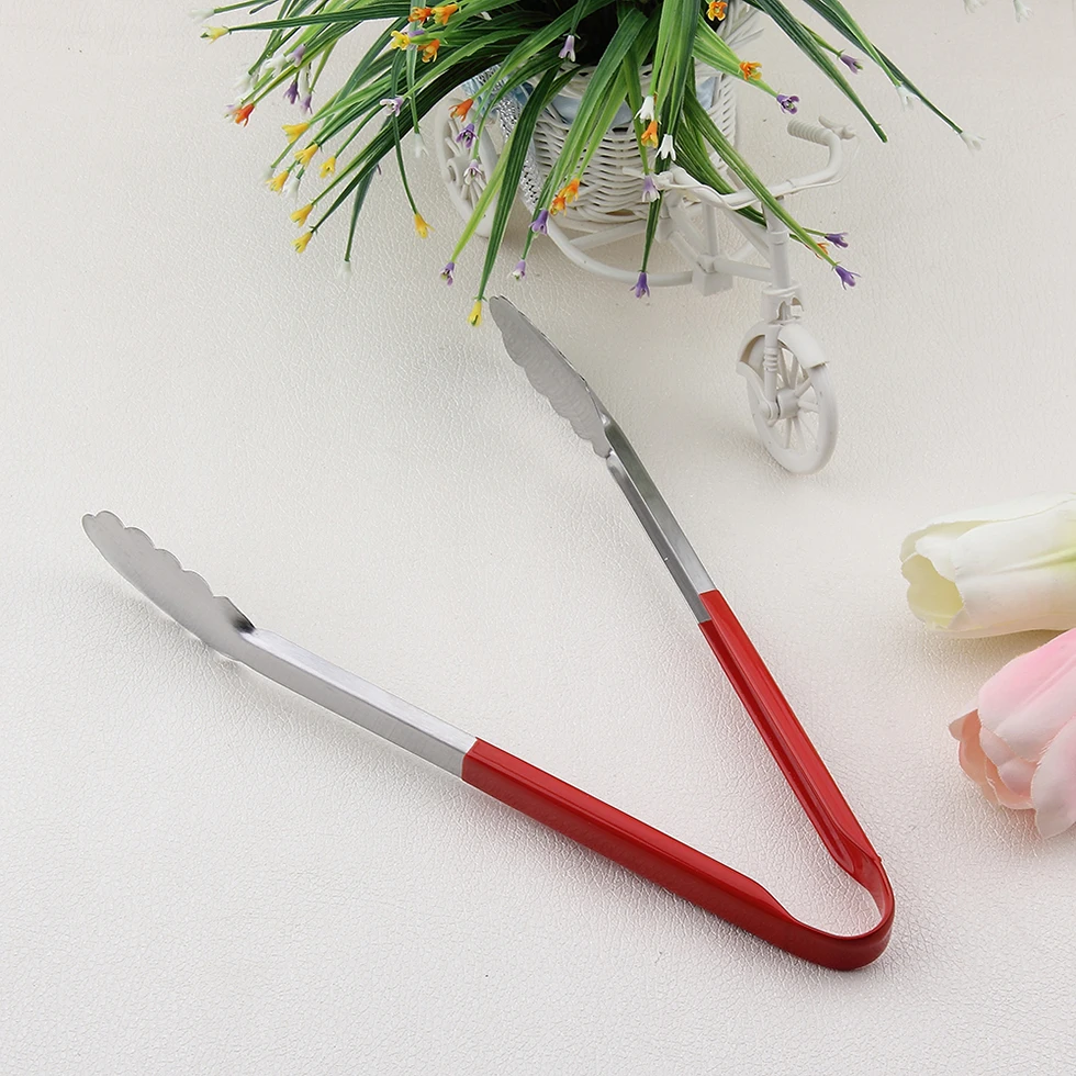 Kitchen Accessories Stainless Steel Pp Nylon Head Food Tongs