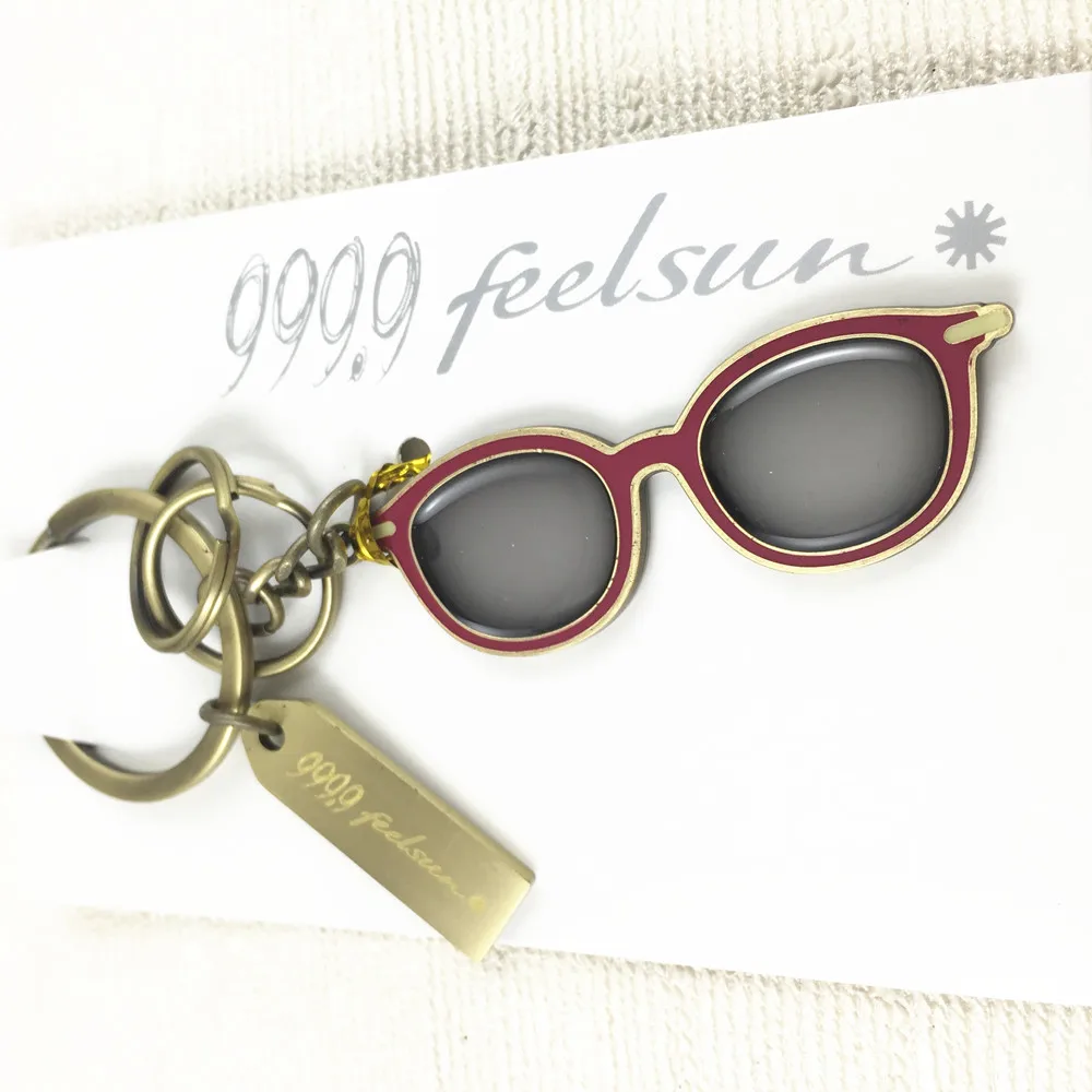 Unique Design Metal Key Chain Cool Metal Sunglasses Shape Keychain