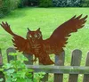 Laser cut metal art owl rusty metal decorations