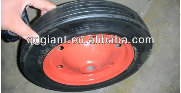 13"x3" steel rim solid rubber wheel