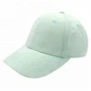 Suede 6 Panel Mint Green Embroidery Custom Baseball Cap Dad Hats