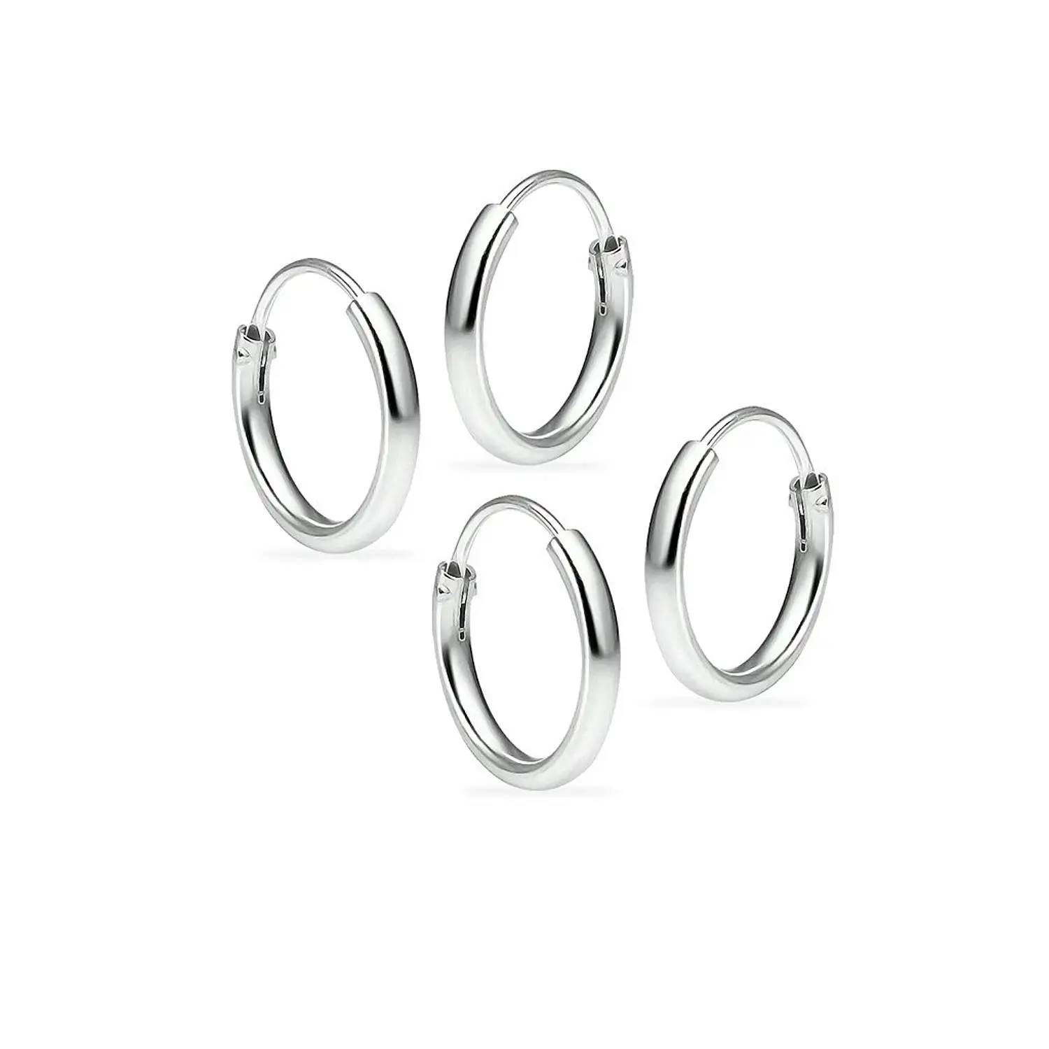 3 Inch Sterling Silver Hoop Earrings Find Get Quotations Set Of Two Sterling Silver Small Endless 1 2mm X 10mm Lightweight Thin Round Uni Hoop