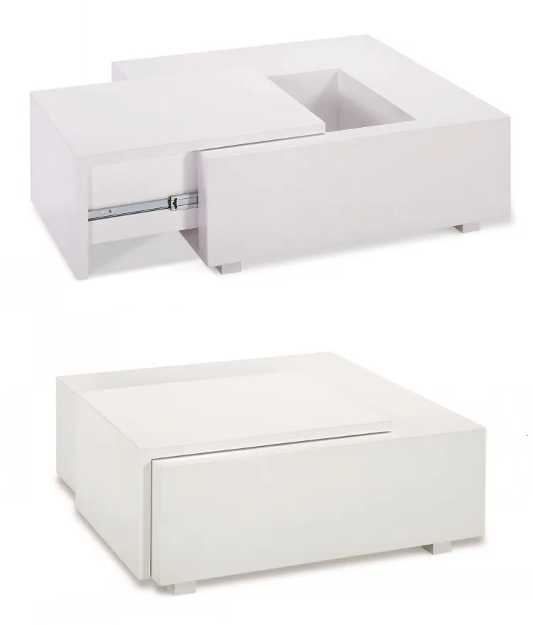 Simple New Design white high gloss painting MDF wooden white Coffee Table