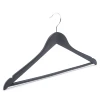 High quality multi functional non-slip black coat shirt clothes display hanger wooden