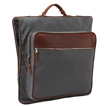 2018 Luxury Water Repellent Canvas Leather Suit Cover Garment Bag Travel Carrier Hand Carry Or Shoulder Straps High