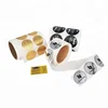 Custom Gold Foil Adhesive Sticker Roll Metal 3D Effect Embossed Label Hot Stamping Sticker